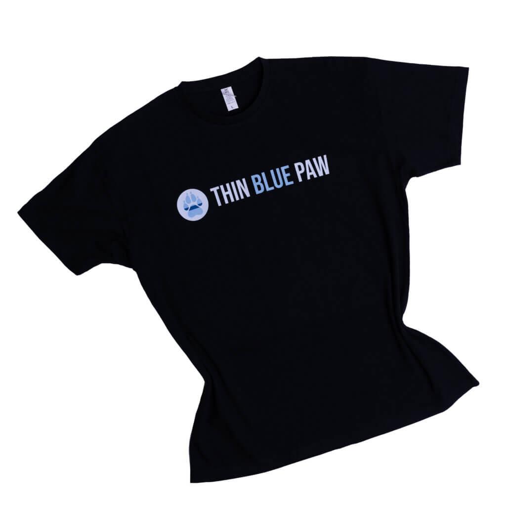 Thin Blue Paw Unisex Black T-Shirt