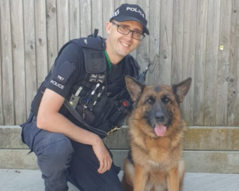 Police dog Donja with her handler