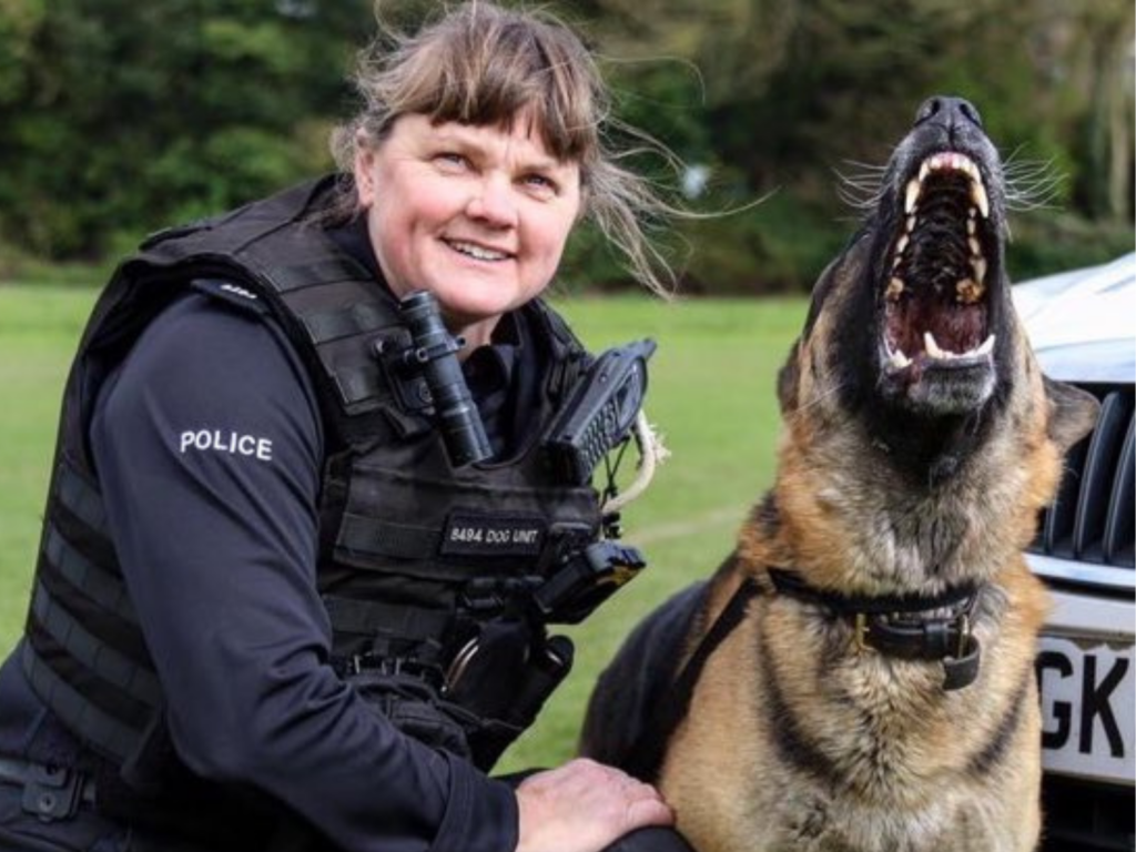 Jenny with police dog Jabba
