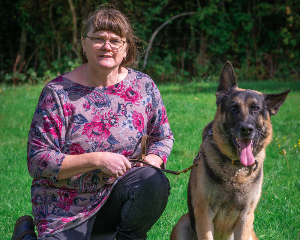 Jenny with retired police dog Jabba