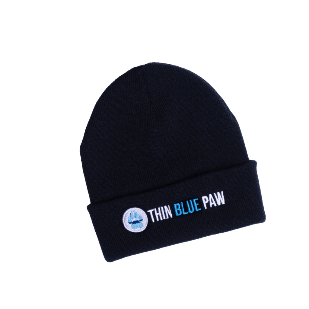 Thin Blue Paw Black Beanie