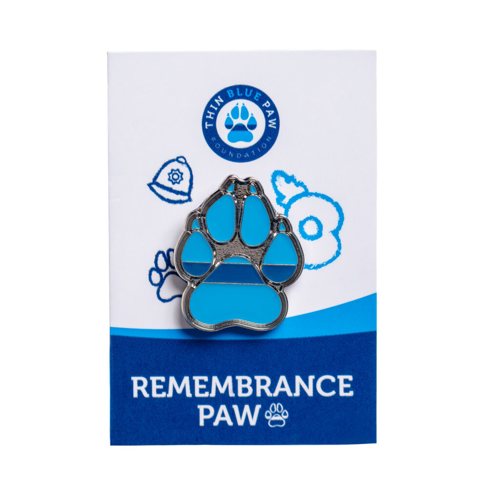 Thin Blue Paw Remembrance Paw Pin Badge