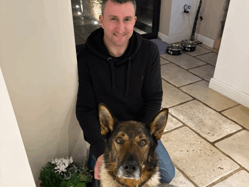 RPD Riley with his owner, Scott