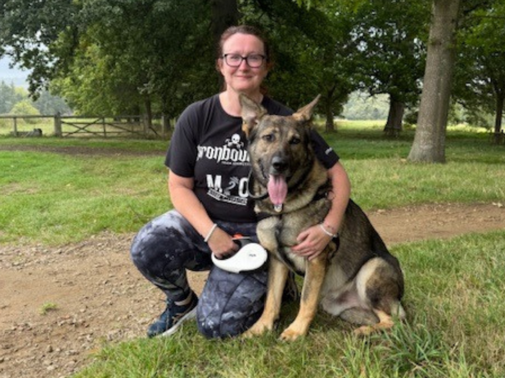 Retired police dog Wilson and Kirsty