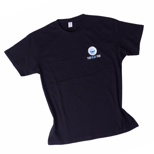 Thin Blue Paw Unisex Embroidered Black T-Shirt
