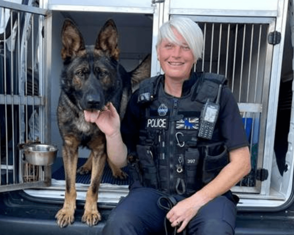 PC Claire Starkey with PD Miki