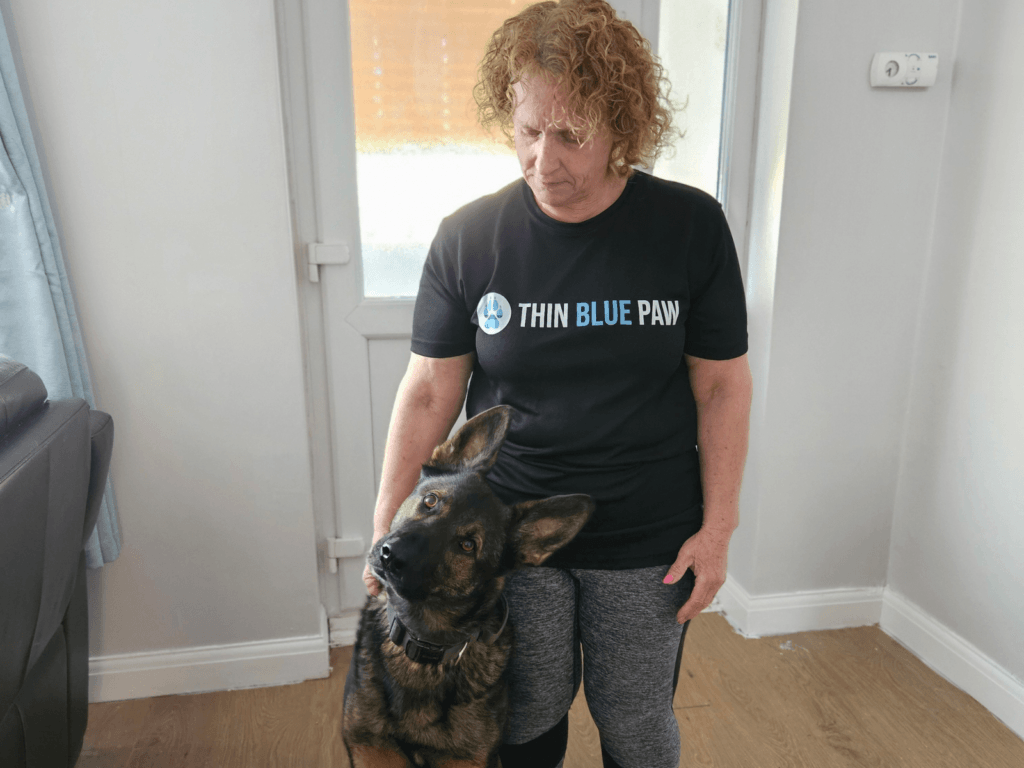 Wendy with retired police dog Drax