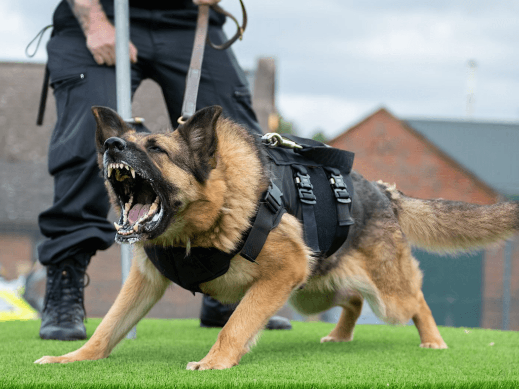 Police dog Casey during training