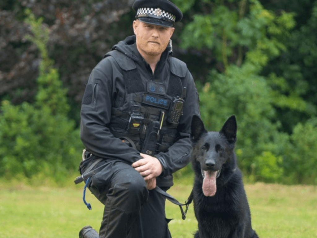 Police dog Tsar with his handler
