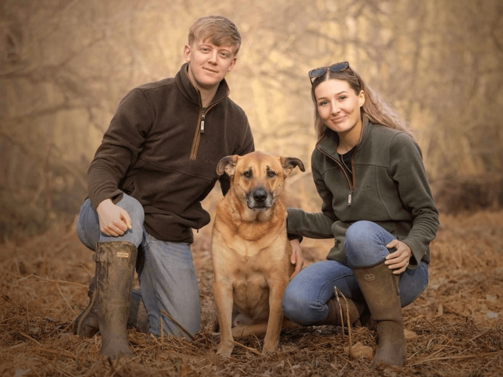 Jake and Chloe with Marmaduke