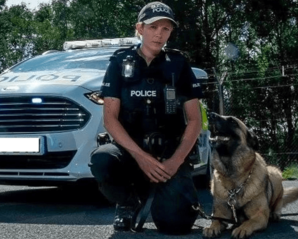 Police dog Polly with handler Claire